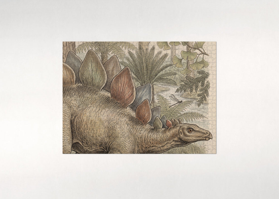 Stegosaurus Portrait with Plates jigsaw puzzle - gift box