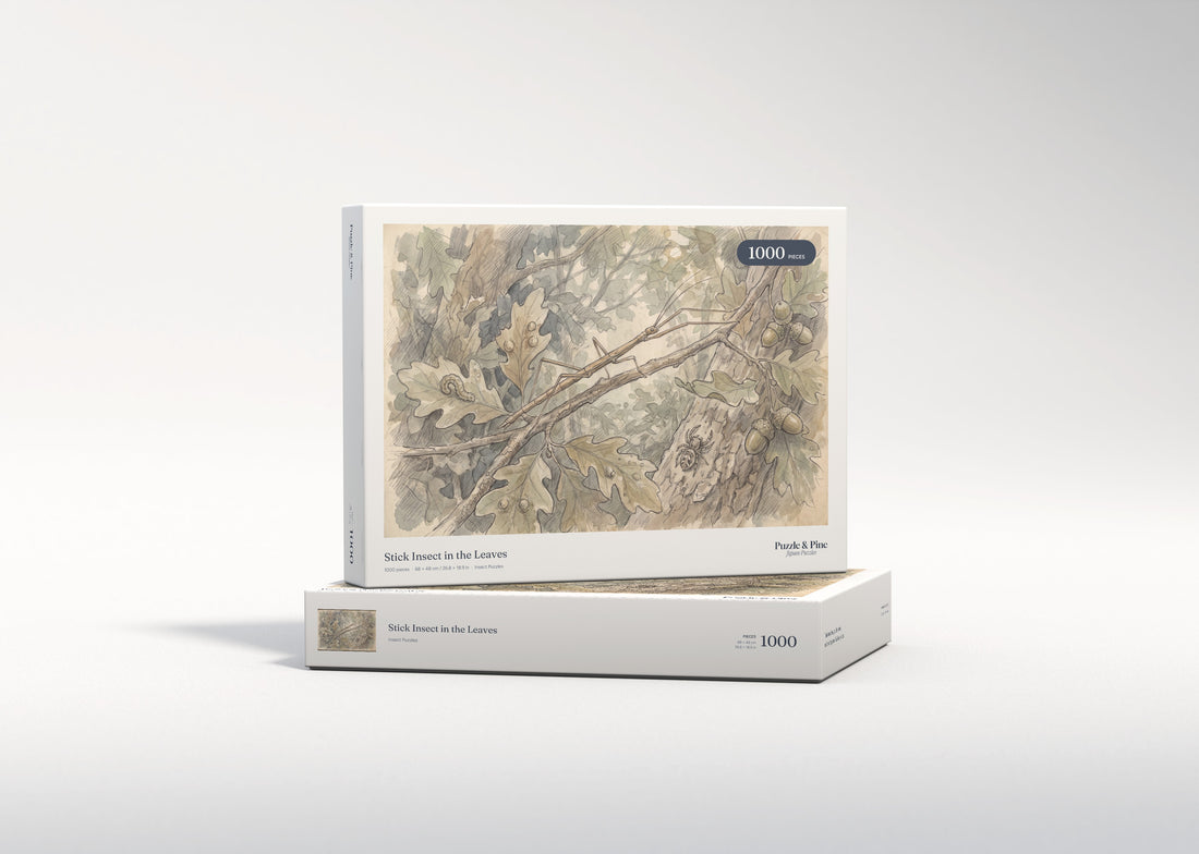 Stick Insect in the Leaves jigsaw puzzle - gift box
