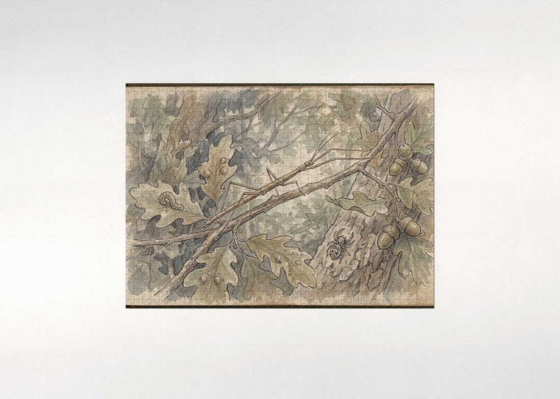 Stick Insect in the Leaves jigsaw puzzle - gift box