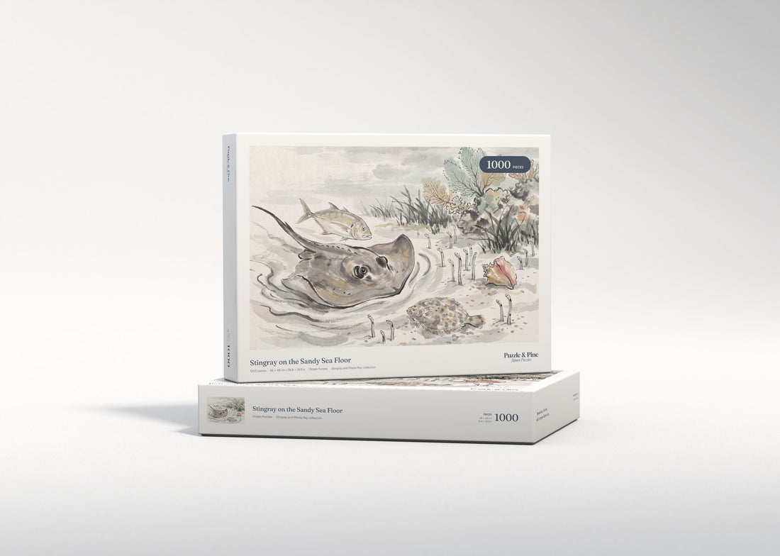 Stingray on the Sandy Sea Floor jigsaw puzzle - gift box