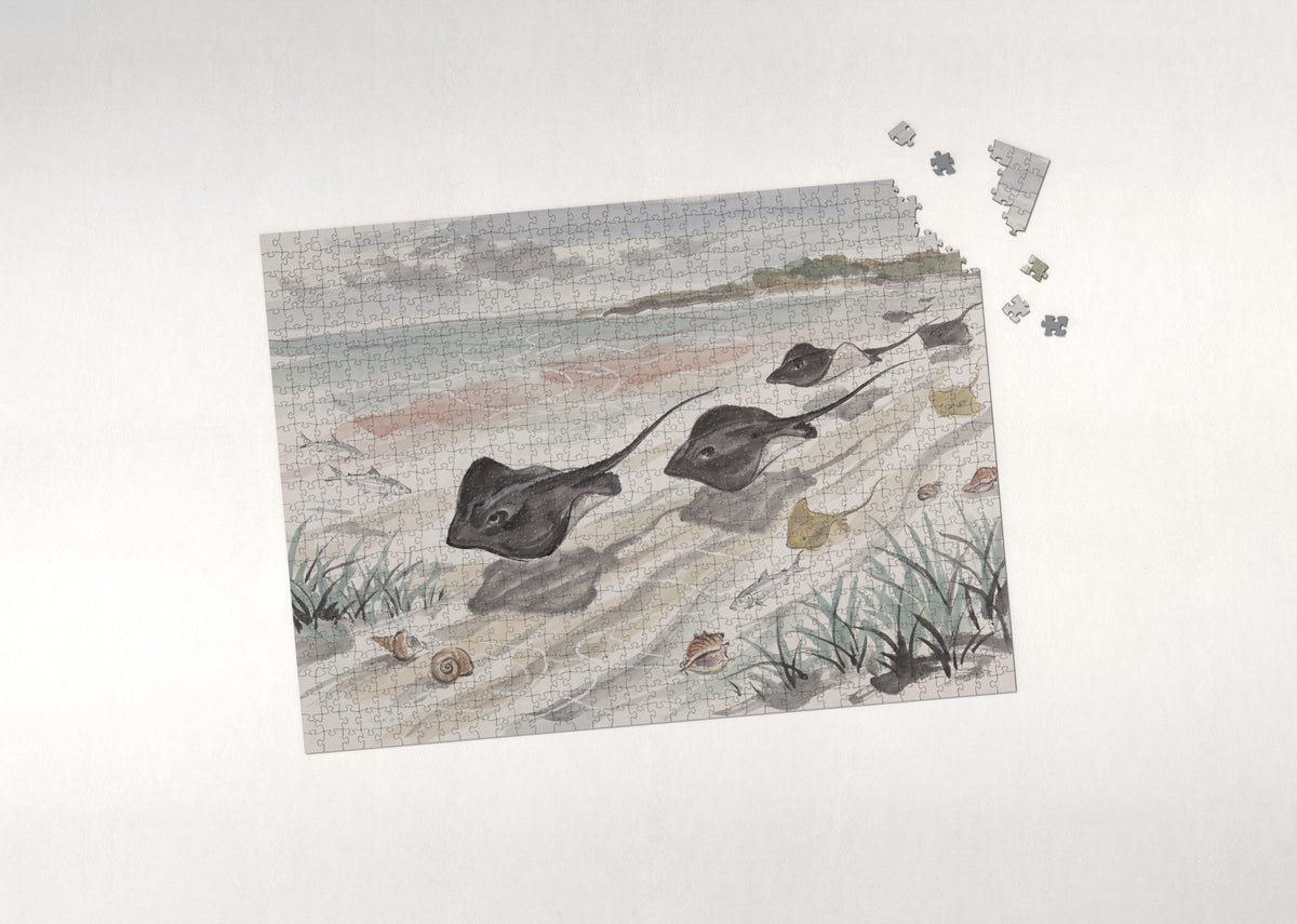 Stingrays in the Shallows jigsaw puzzle - puzzle with loose pieces