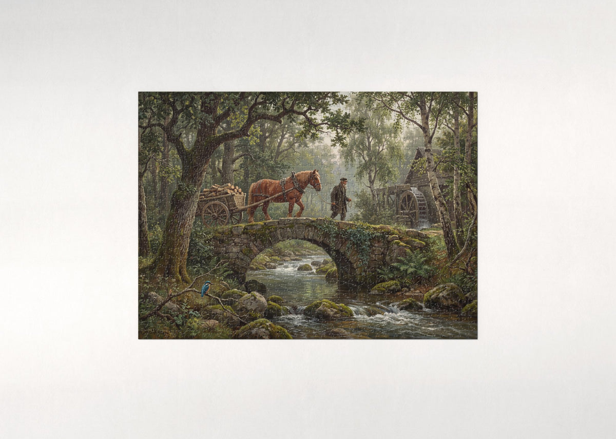 Stone Bridge Cart Crossing jigsaw puzzle - flat puzzle