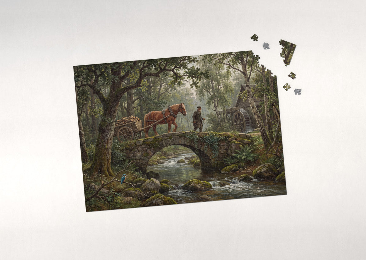 Stone Bridge Cart Crossing jigsaw puzzle - puzzle with loose pieces