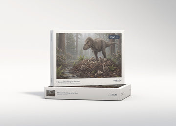T Rex and Hatchlings at the Nest jigsaw puzzle - gift box