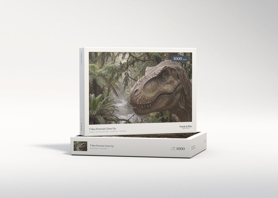 T Rex Portrait Close Up jigsaw puzzle - gift box