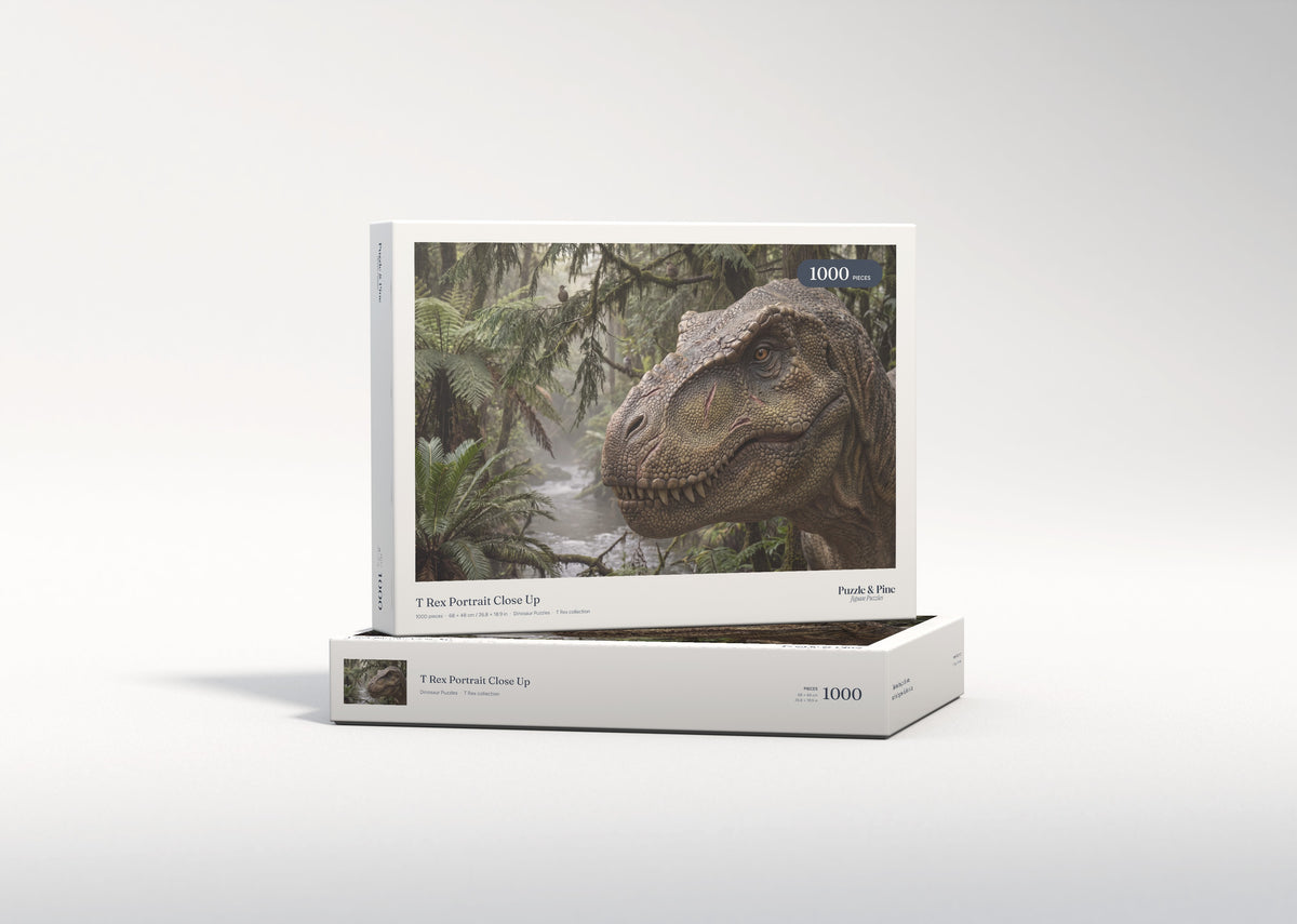 T Rex Portrait Close Up jigsaw puzzle - gift box