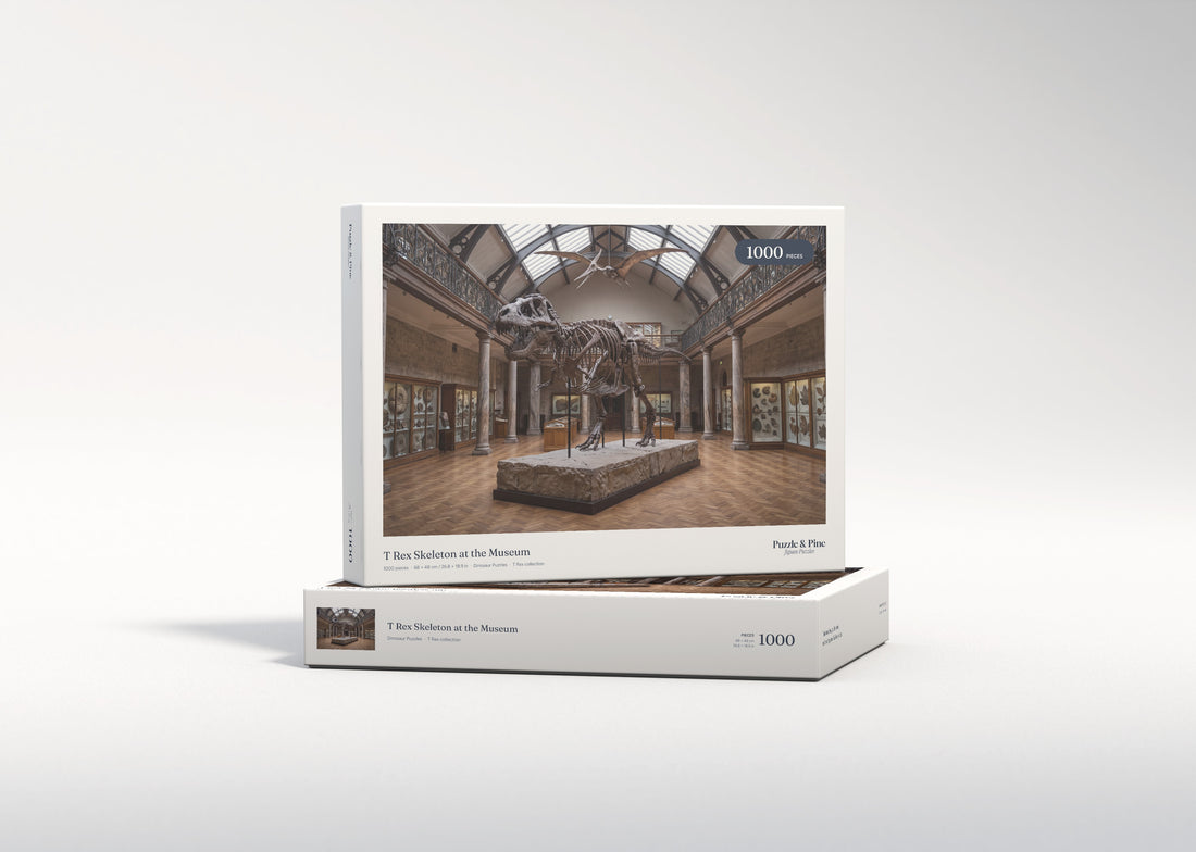 T Rex Skeleton at the Museum jigsaw puzzle - gift box