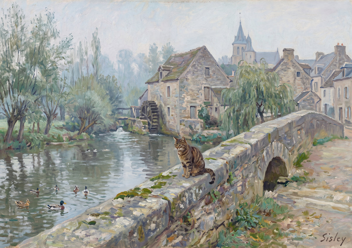 Tabby Cat On the Old Stone Bridge jigsaw puzzle