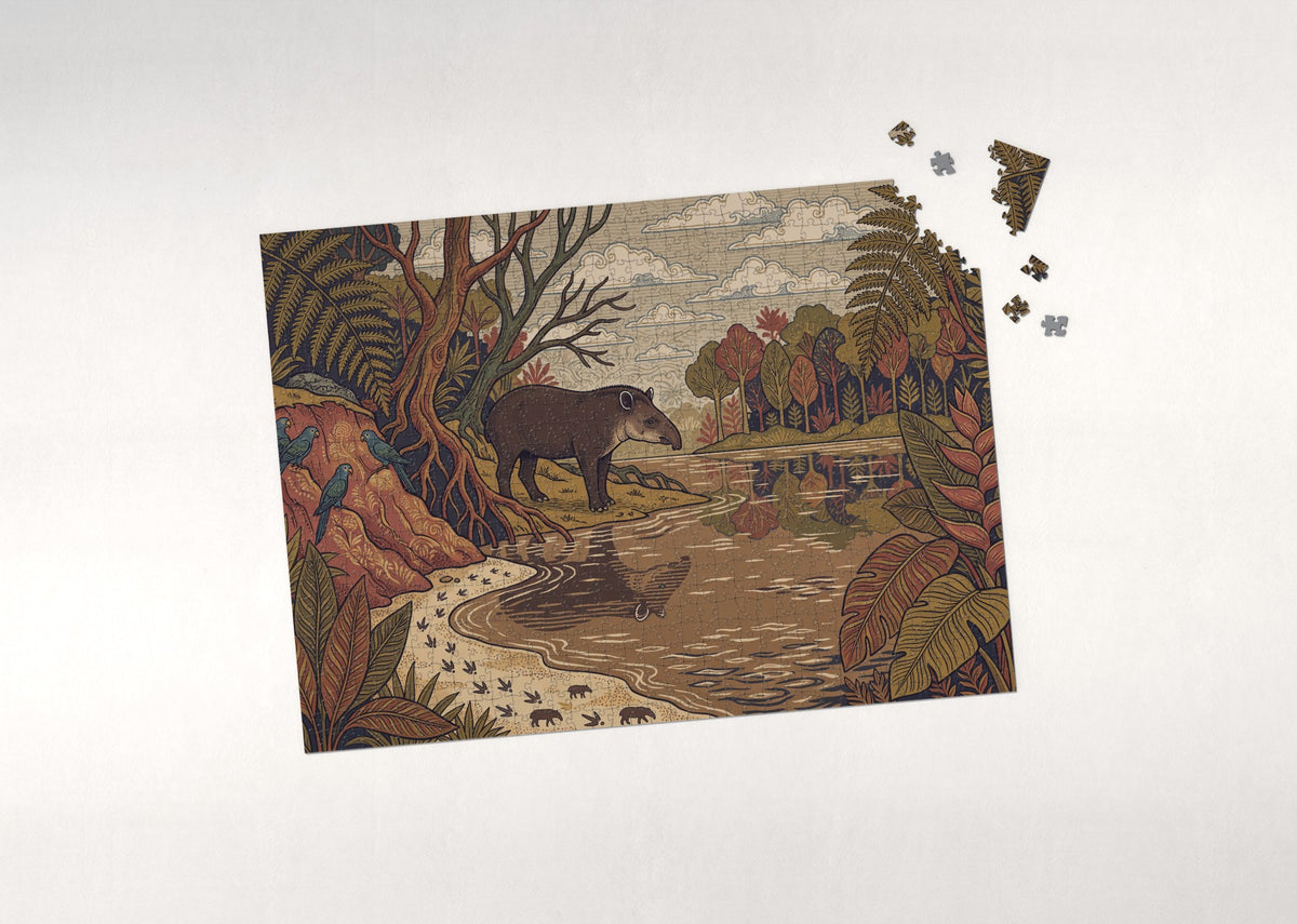 Tapir at the Amazon Riverbank jigsaw puzzle - puzzle with loose pieces