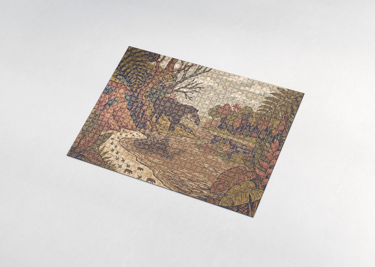 Tapir at the Amazon Riverbank jigsaw puzzle - assembled puzzle