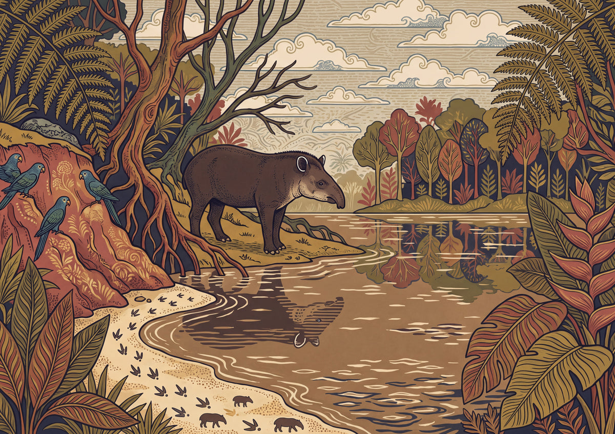 Tapir at the Amazon Riverbank jigsaw puzzle