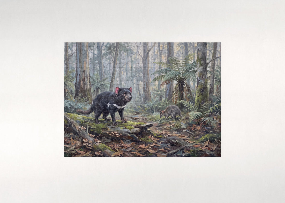 Tasmanian Devil in the Forest jigsaw puzzle - gift box