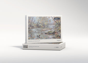 Teal Ducks on the Autumn Creek jigsaw puzzle - gift box