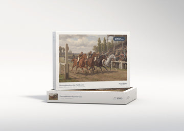 Thoroughbreds at the Finish Line jigsaw puzzle - gift box