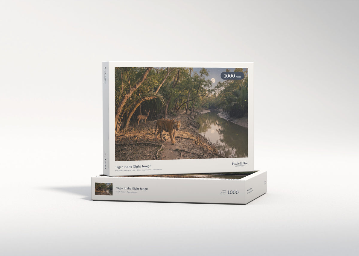 Tiger in the Night Jungle jigsaw puzzle - gift box