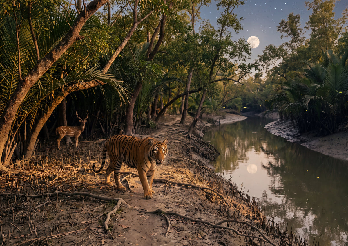 Tiger in the Night Jungle jigsaw puzzle