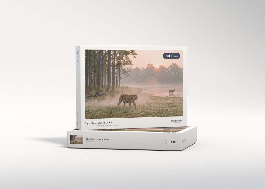 Tiger Sanctuary at Dawn jigsaw puzzle - gift box