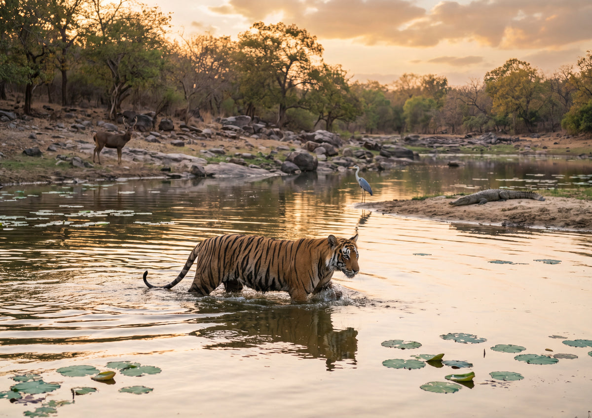 Tiger Walking Through the Water jigsaw puzzle