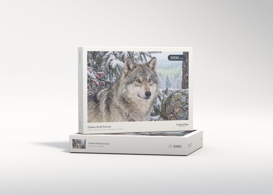 Timber Wolf Portrait jigsaw puzzle - gift box