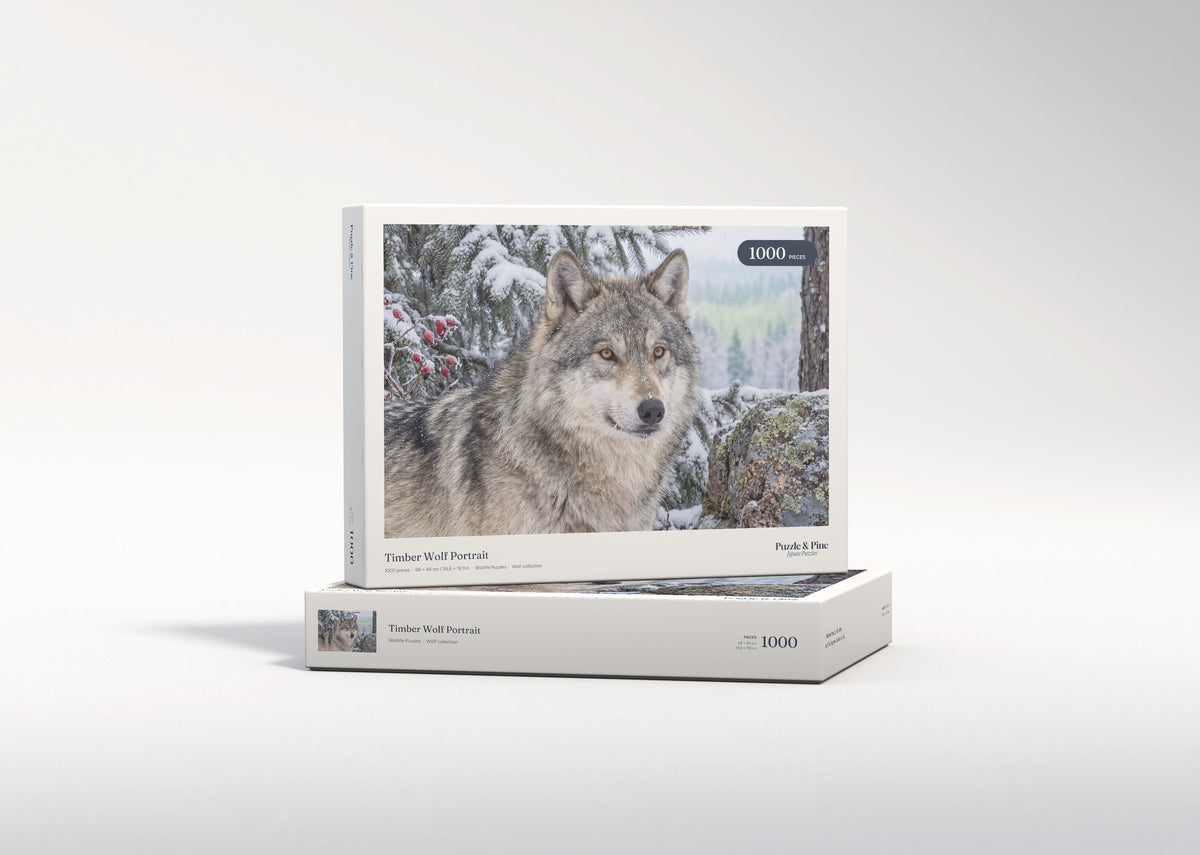 Timber Wolf Portrait jigsaw puzzle - gift box