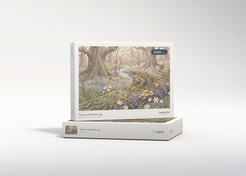 Toad on the Mossy Log jigsaw puzzle - gift box
