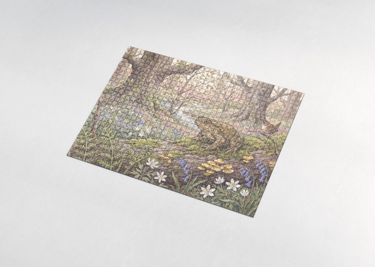 Toad on the Mossy Log jigsaw puzzle - assembled puzzle
