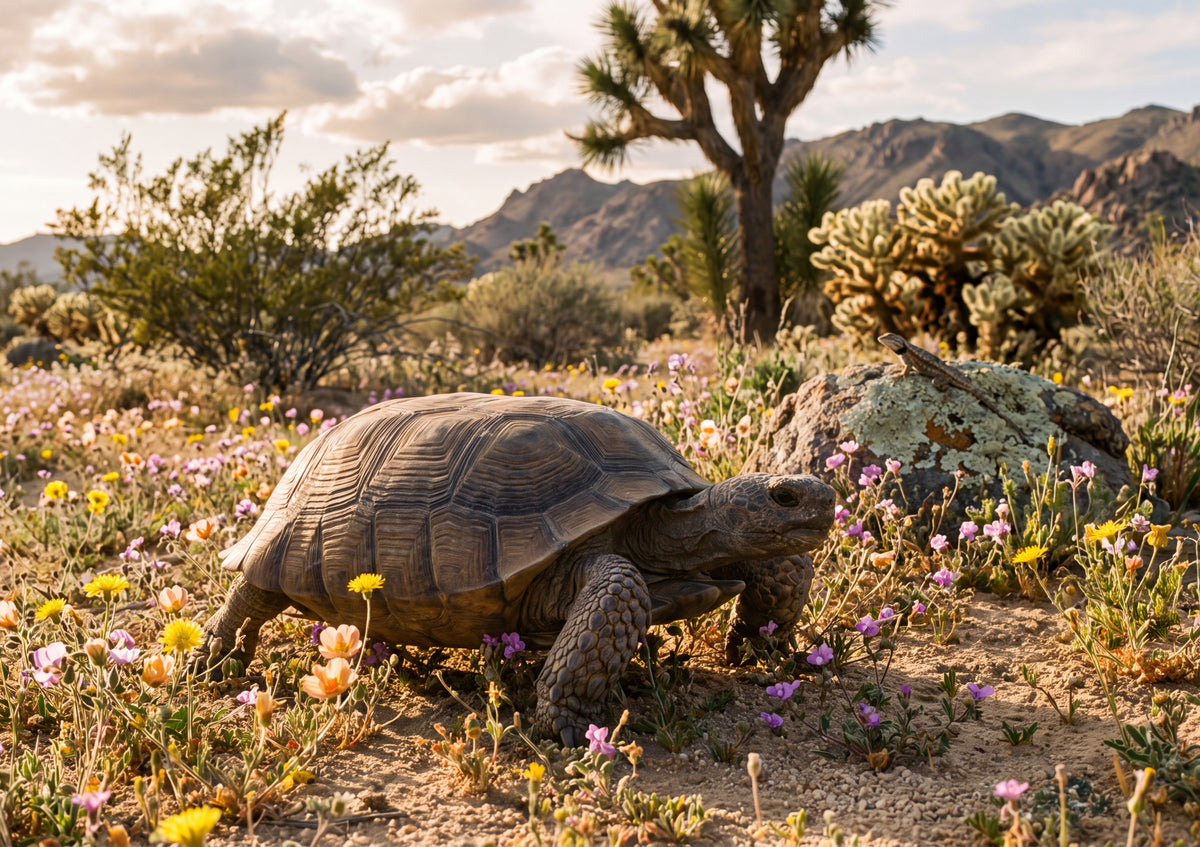 Tortoise in the Desert Wildflowers jigsaw puzzle