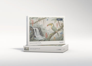 Toucan at the Jungle Waterfall jigsaw puzzle - gift box