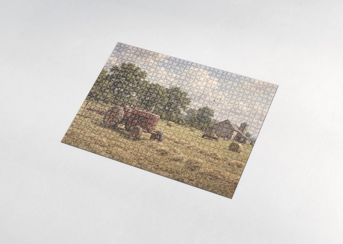 Tractor in the Hayfield jigsaw puzzle - assembled puzzle
