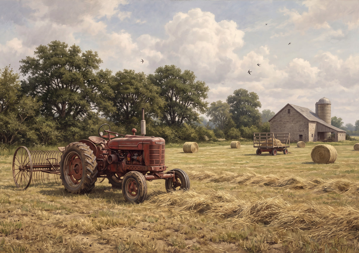 Tractor in the Hayfield jigsaw puzzle