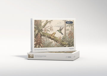 Tree Frog Among the Orchids jigsaw puzzle - gift box