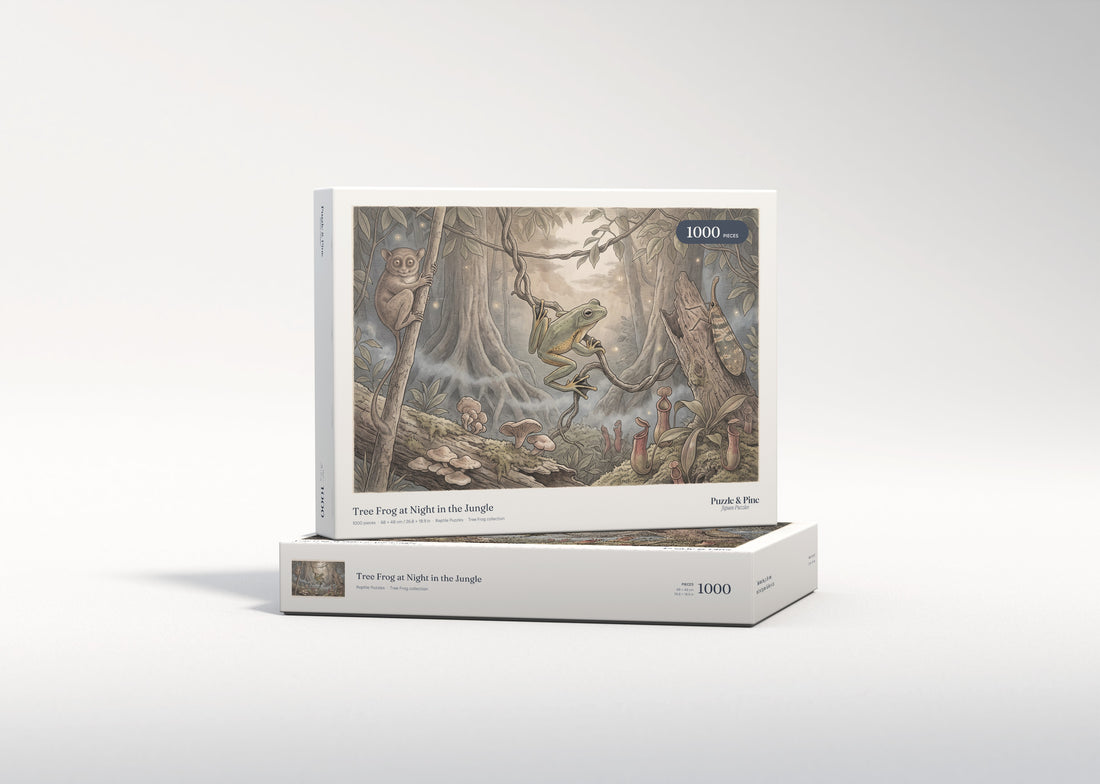 Tree Frog at Night in the Jungle jigsaw puzzle - gift box