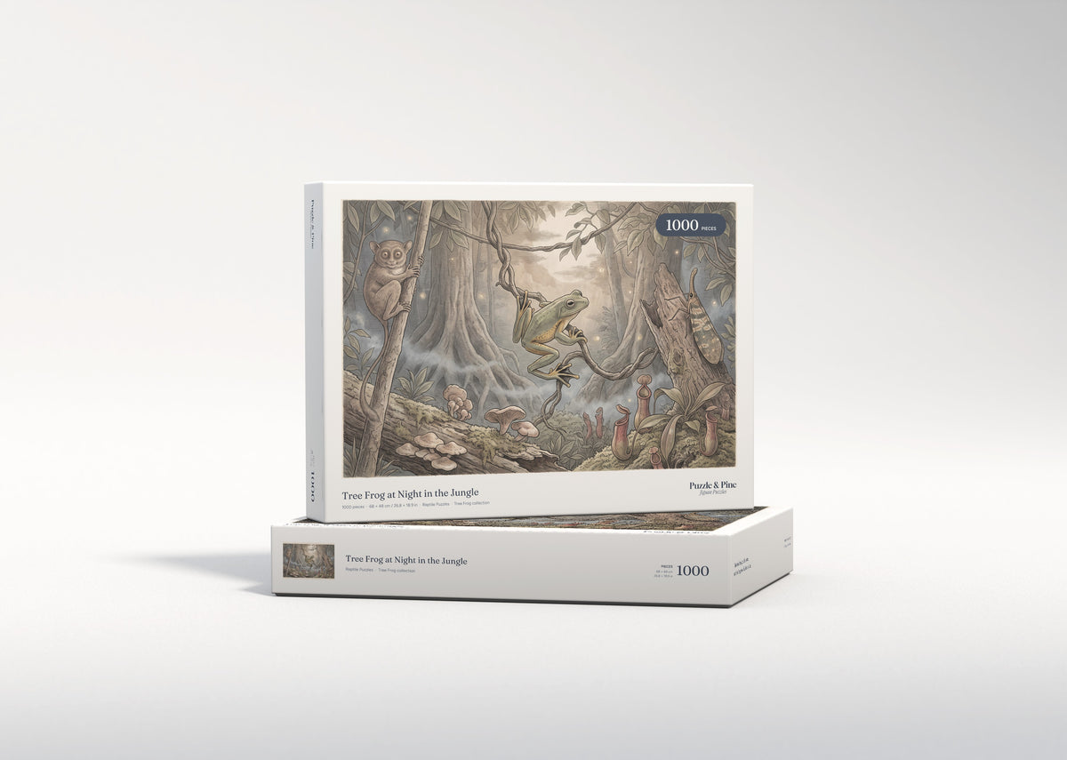 Tree Frog at Night in the Jungle jigsaw puzzle - gift box