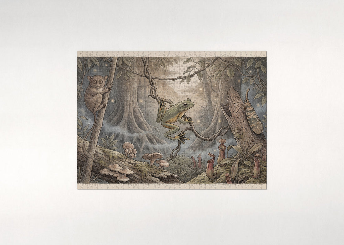 Tree Frog at Night in the Jungle jigsaw puzzle - gift box
