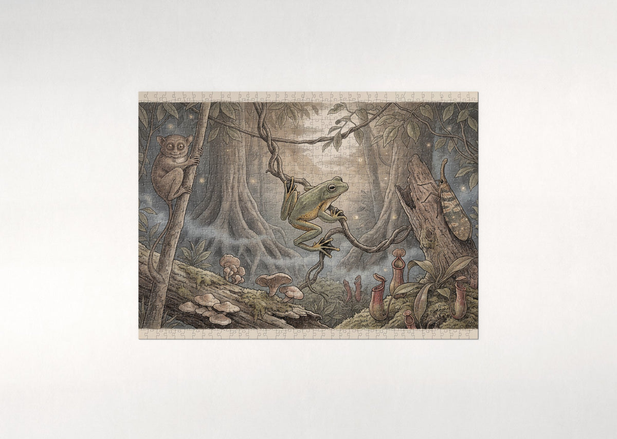 Tree Frog at Night in the Jungle jigsaw puzzle - flat puzzle