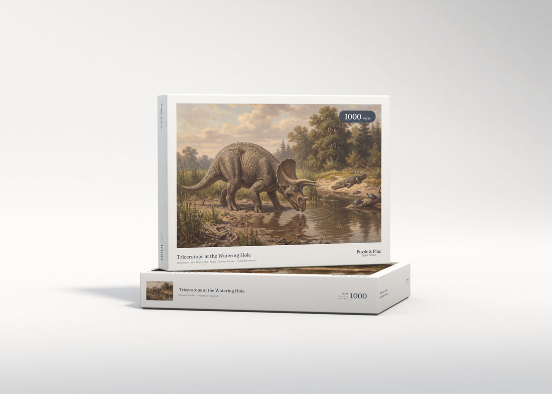Triceratops at the Watering Hole jigsaw puzzle - gift box