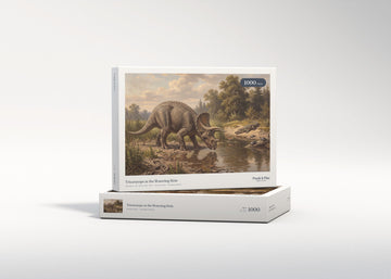 Triceratops at the Watering Hole jigsaw puzzle - gift box