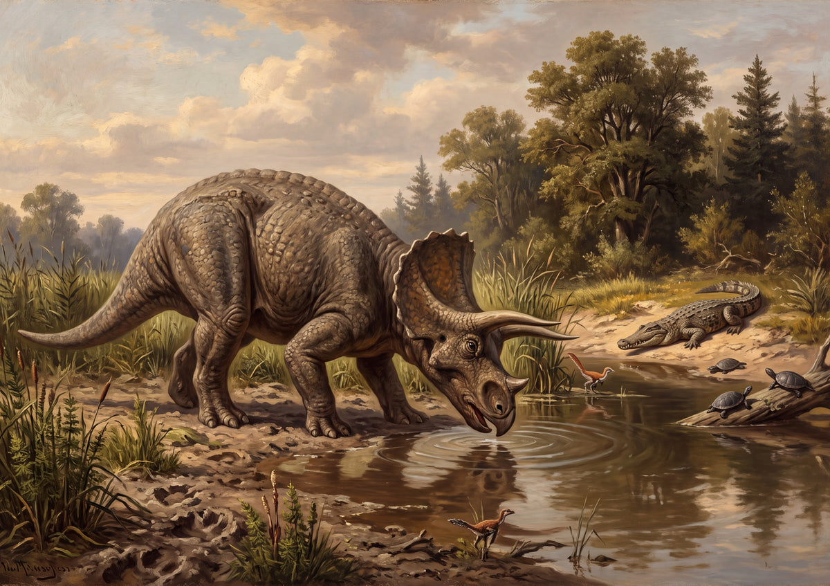 Triceratops at the Watering Hole jigsaw puzzle