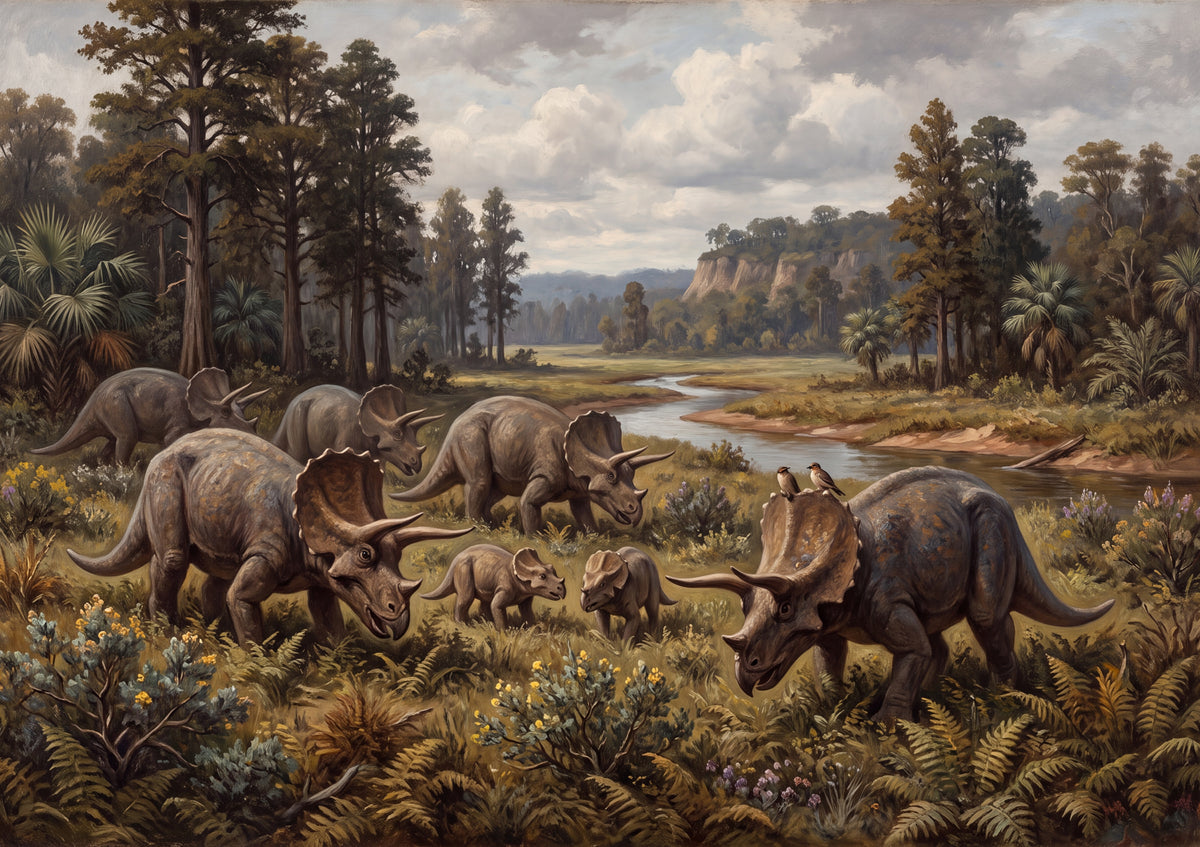 Triceratops Herd in the Fern Meadow jigsaw puzzle