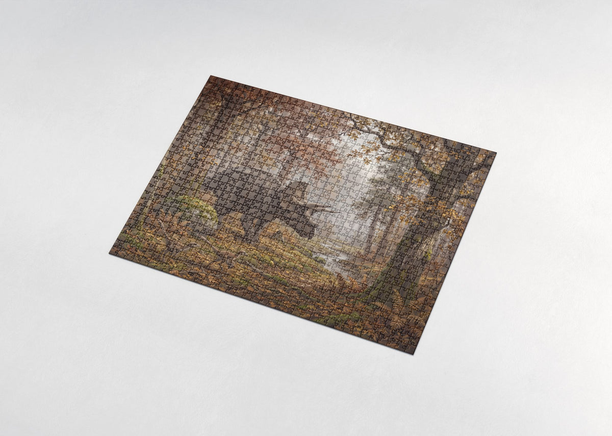 Triceratops in the Autumn Forest jigsaw puzzle - assembled puzzle
