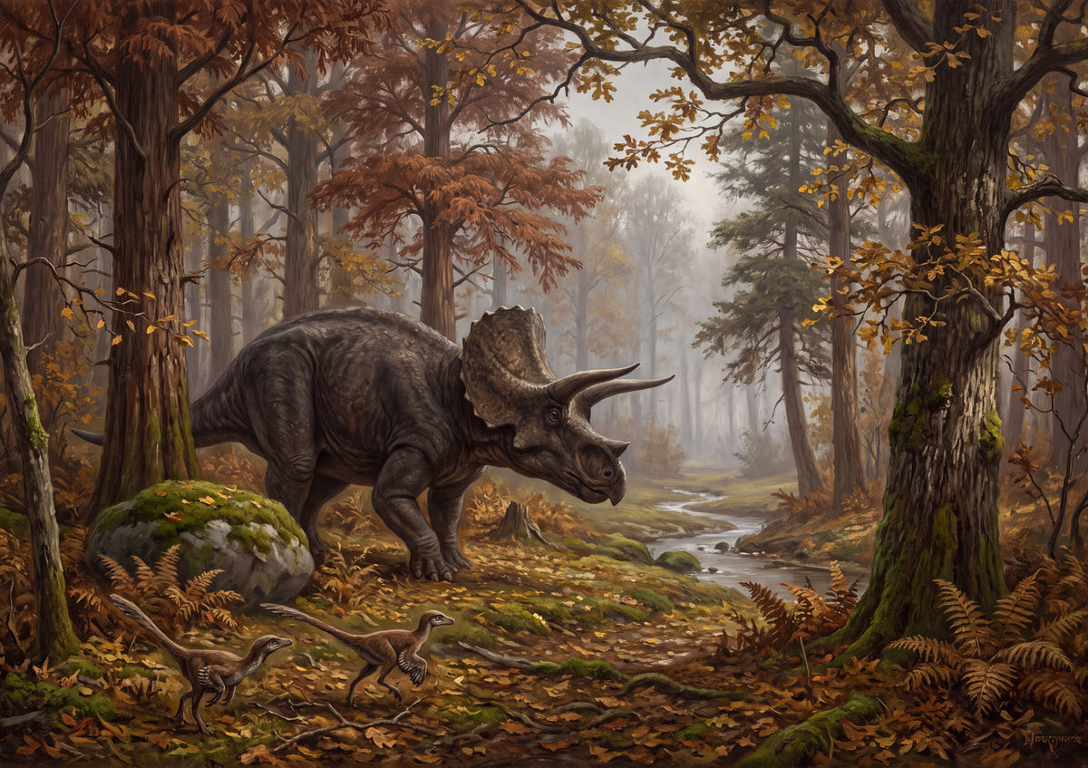 Triceratops in the Autumn Forest jigsaw puzzle