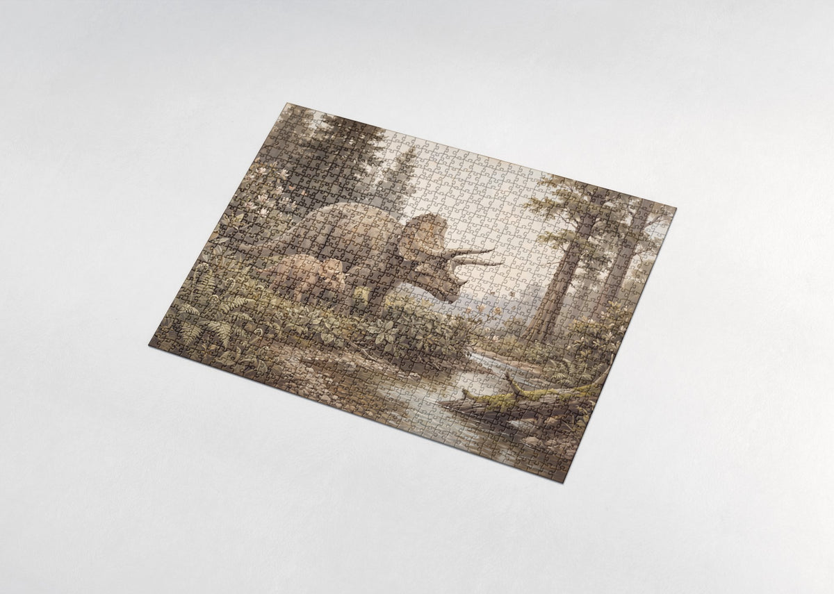 Triceratops Mother and Calf jigsaw puzzle - assembled puzzle