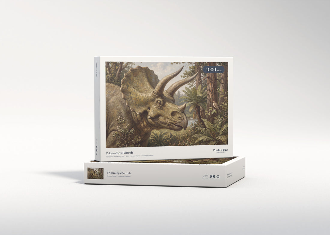 Triceratops Portrait jigsaw puzzle - gift box