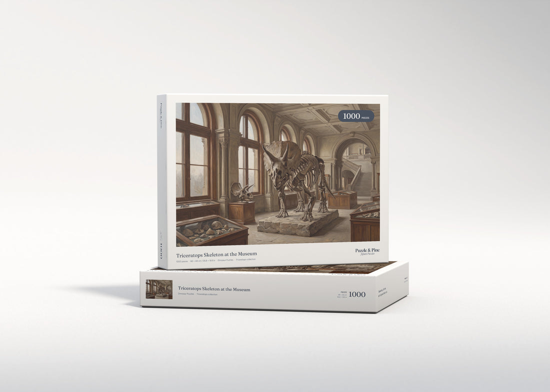 Triceratops Skeleton at the Museum jigsaw puzzle - gift box
