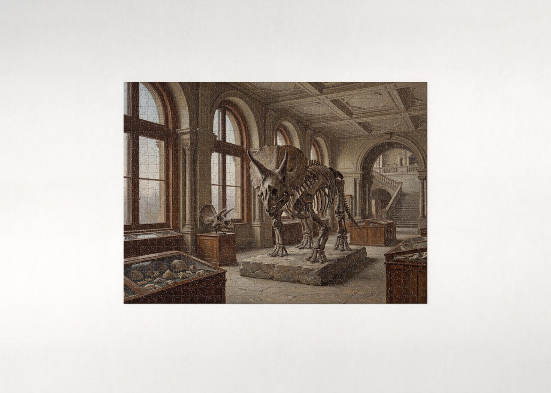 Triceratops Skeleton at the Museum jigsaw puzzle - gift box