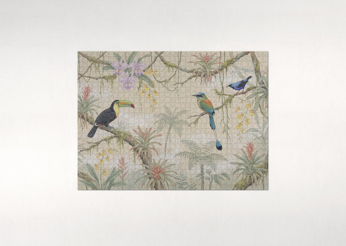 Tropical Birds Among the Orchids jigsaw puzzle - gift box