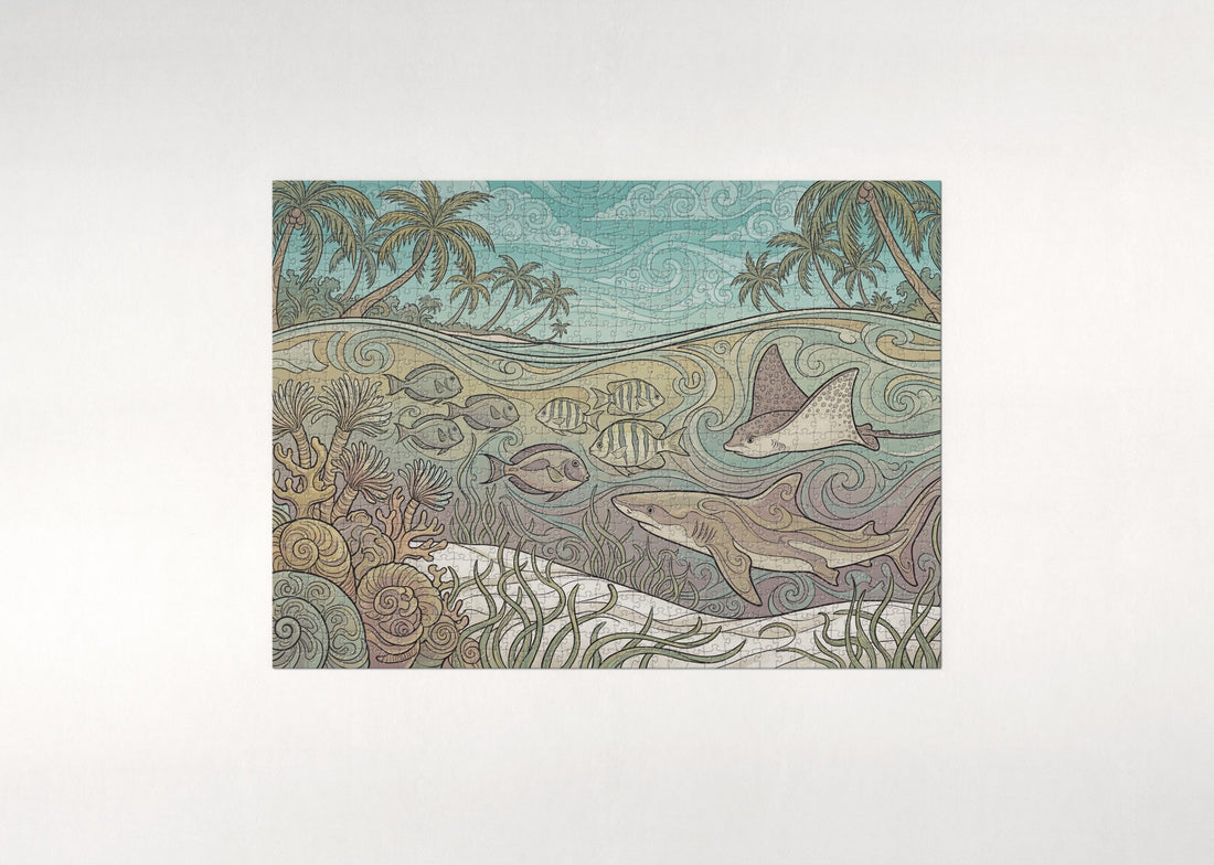 Tropical Fish at the Lagoon Edge jigsaw puzzle - gift box