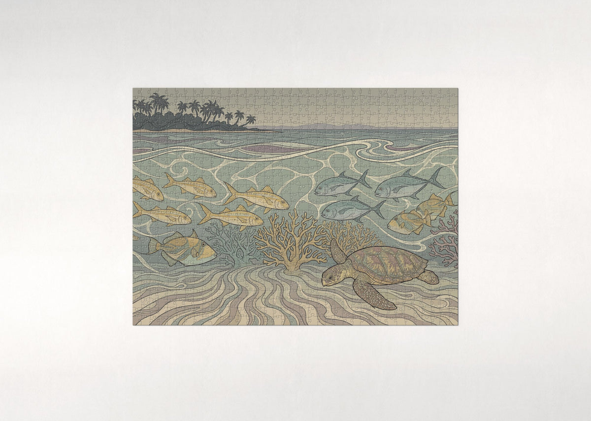 Tropical Fish in the Sunlit Shallows jigsaw puzzle - flat puzzle