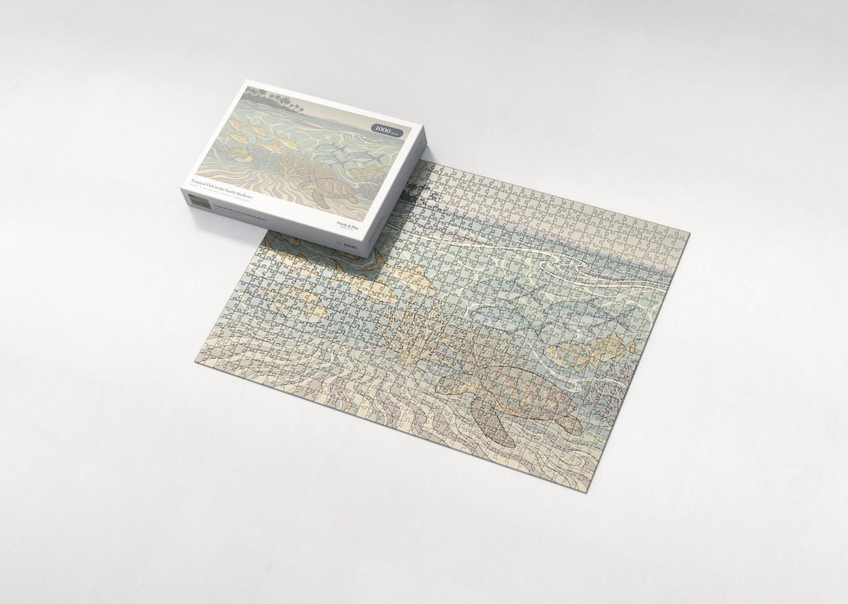 Tropical Fish in the Sunlit Shallows jigsaw puzzle - box and puzzle