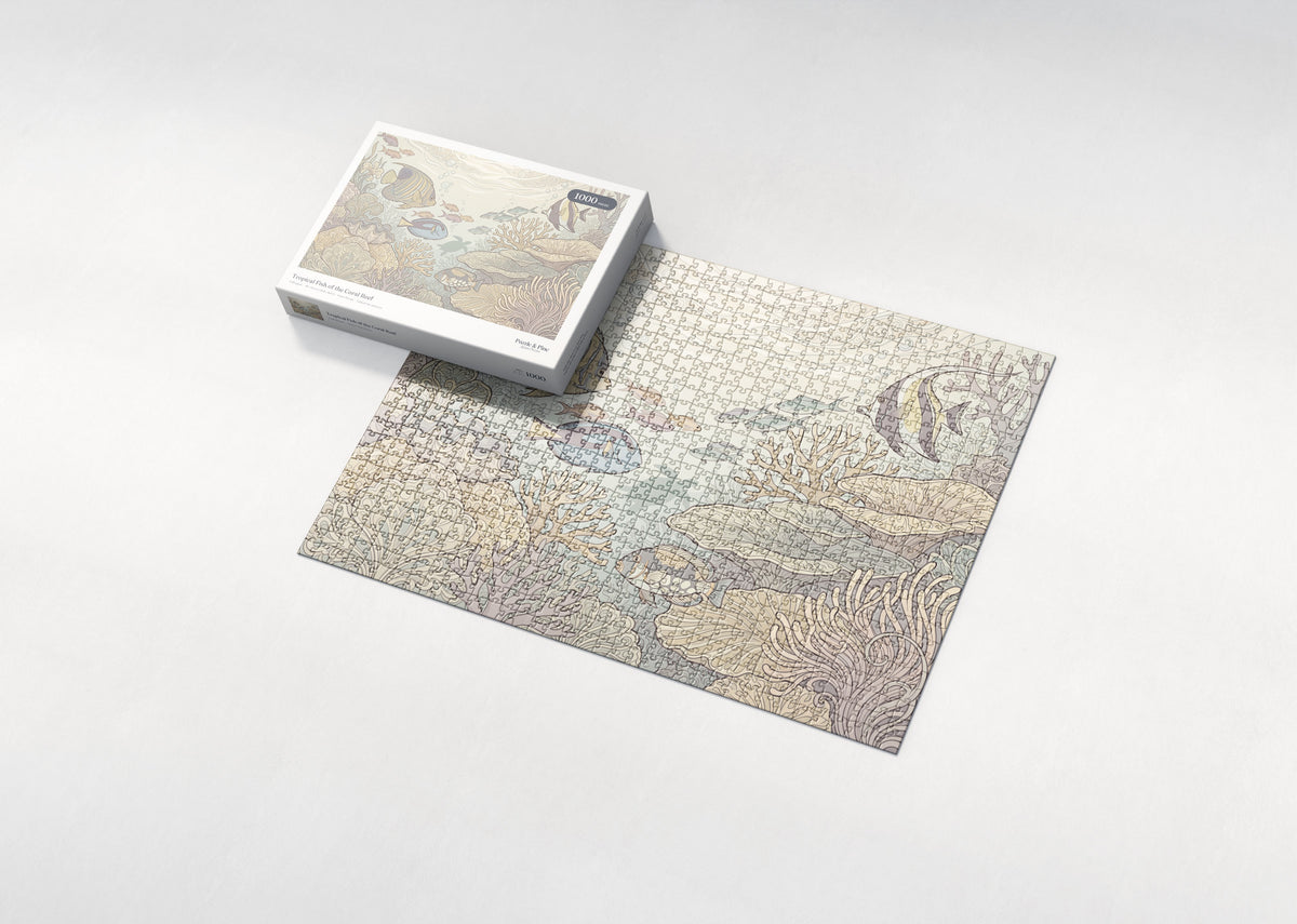 Tropical Fish of the Coral Reef jigsaw puzzle - box and puzzle